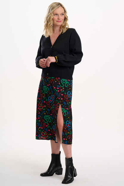 Rosalind Skirt - Black, Zodiac Rainbow Skies