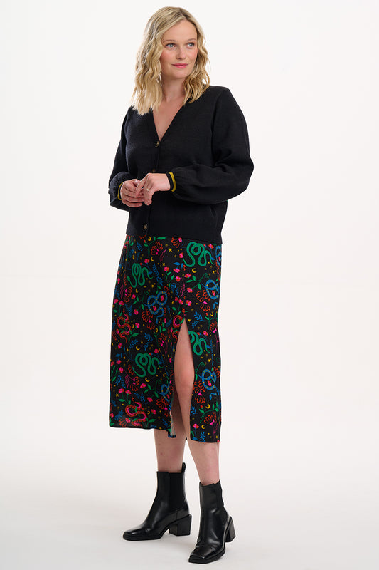 Rosalind Skirt - Black, Zodiac Rainbow Skies