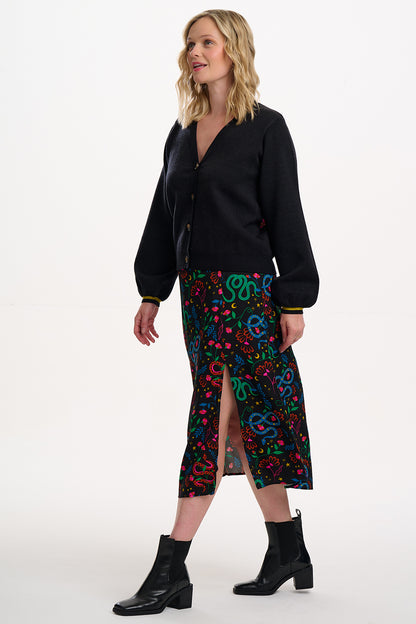 Rosalind Skirt - Black, Zodiac Rainbow Skies