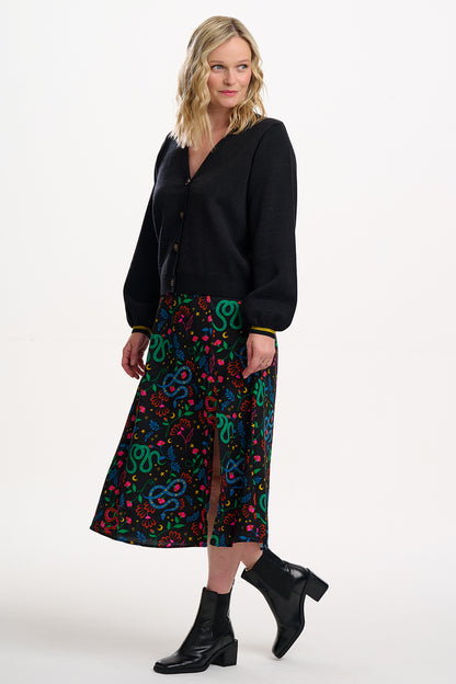 Rosalind Skirt - Black, Zodiac Rainbow Skies