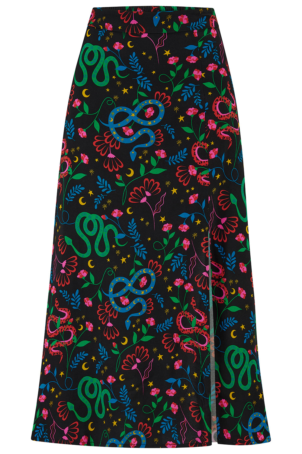 Rosalind Skirt - Black, Zodiac Rainbow Skies