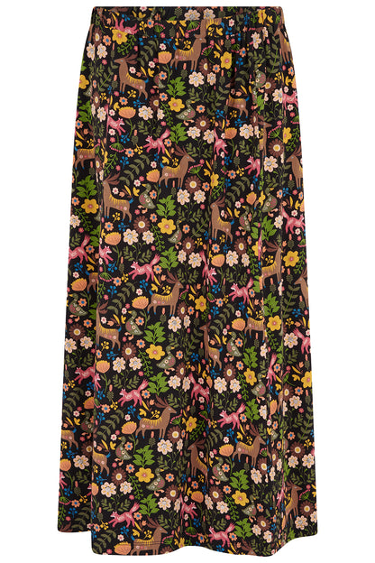 Jayda Jersey Midi Skirt Black Forest