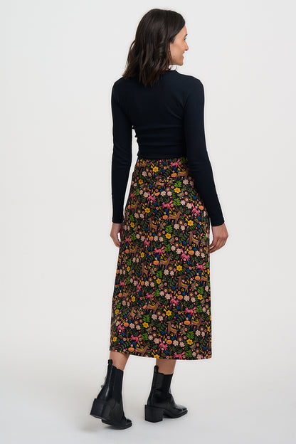 Jayda Jersey Midi Skirt Black Forest