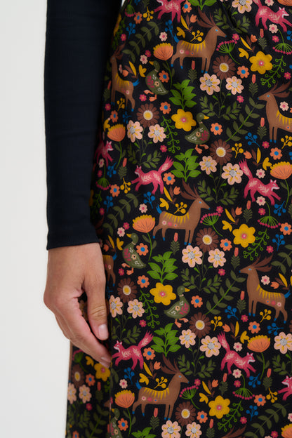 Jayda Jersey Midi Skirt Black Forest