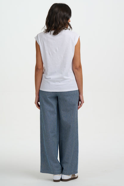 Chrissy Relaxed Tank T-Shirt - White, Cake