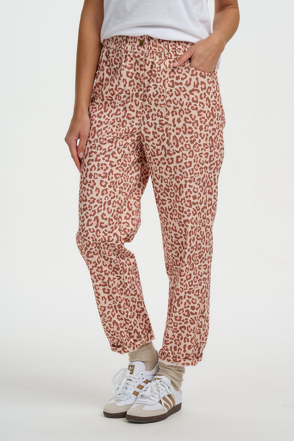 Rowan Trousers - Stone, Classic Leopard