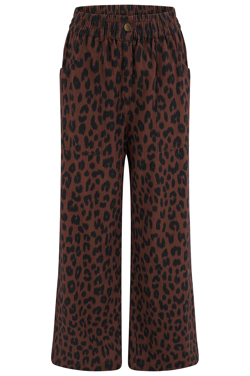 Nica Wide Leg Trousers - Rust/Navy, Ikat Leopard