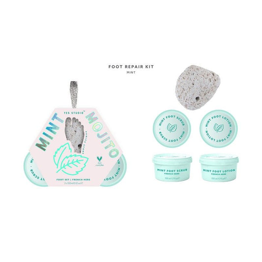 Σετ ποδιών με scrub 2*100ml ποδιών, λοσιόν & ελαφρόπετρα, Mint Mojito