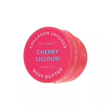 Vegan body butter με κολλαγόνο 400gr, Cherry Licious