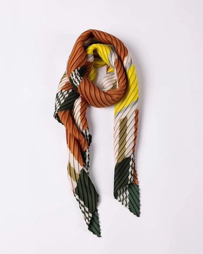 PLEATED SCARF SELENE / beige, bronze