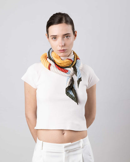 PLEATED SCARF AFRODITE / avio, saffron