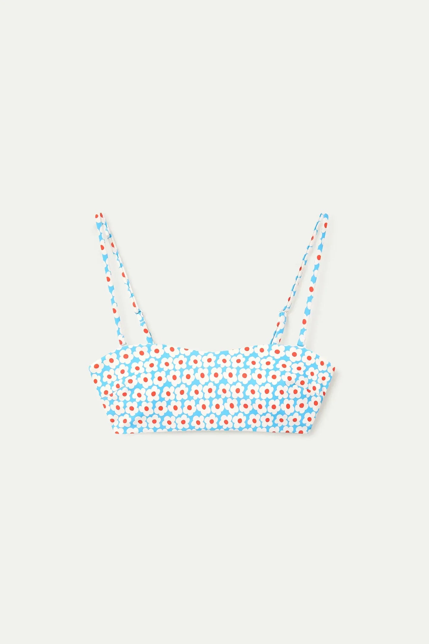 Popcorn Print Straight Bikini Top