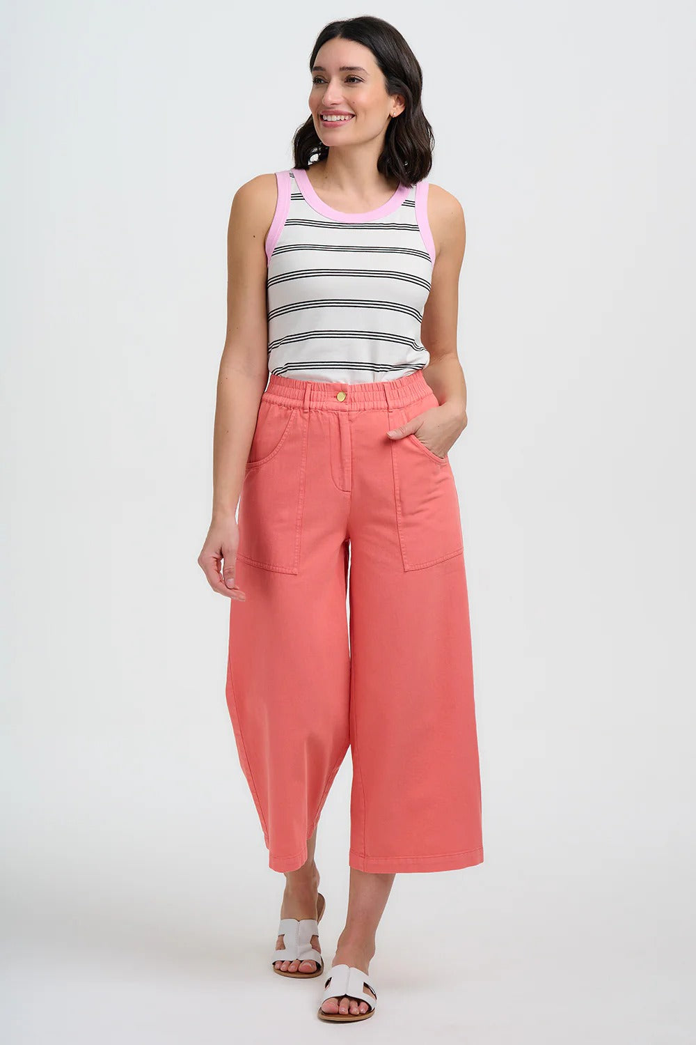 Charlene Cropped Trousers - Coral