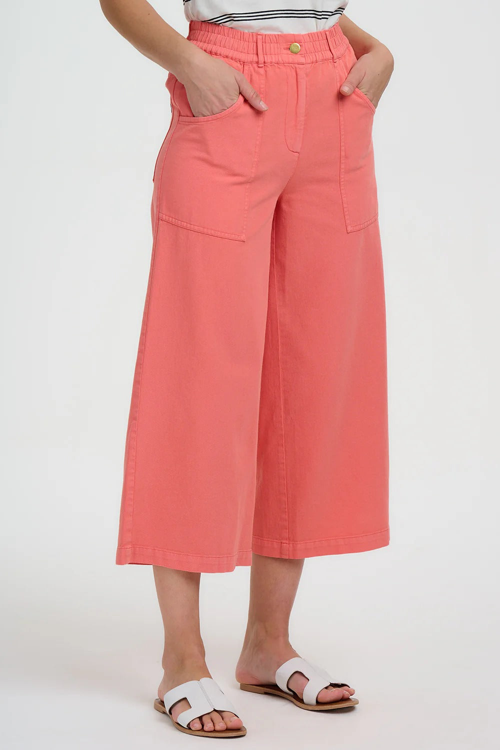 Charlene Cropped Trousers - Coral