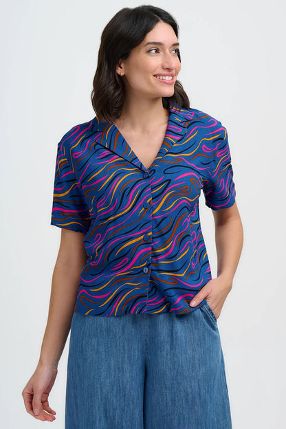 Odele Shirt - Bright Navy, Jazz Waves
