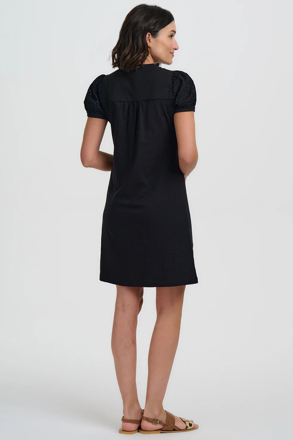 Kiera Jersey Tunic Dress - Black, Folklore Embroidery
