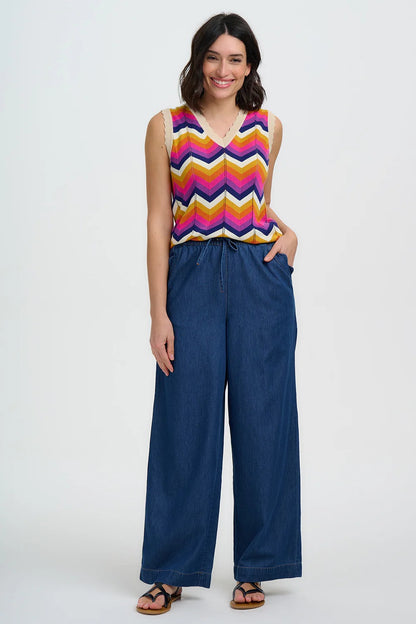 Rosy Knit Vest - Multi, Sunset Chevron