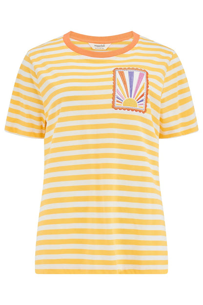 Maggie T-Shirt - Yellow/Off White, Rainbow Sunshine