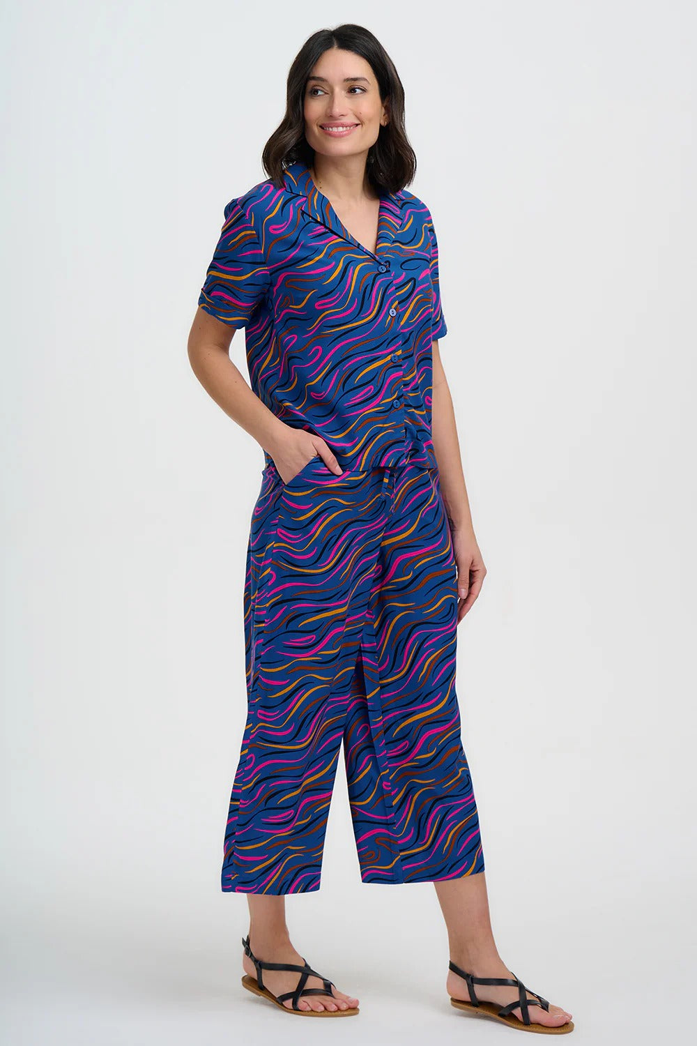 Odele Shirt - Bright Navy, Jazz Waves