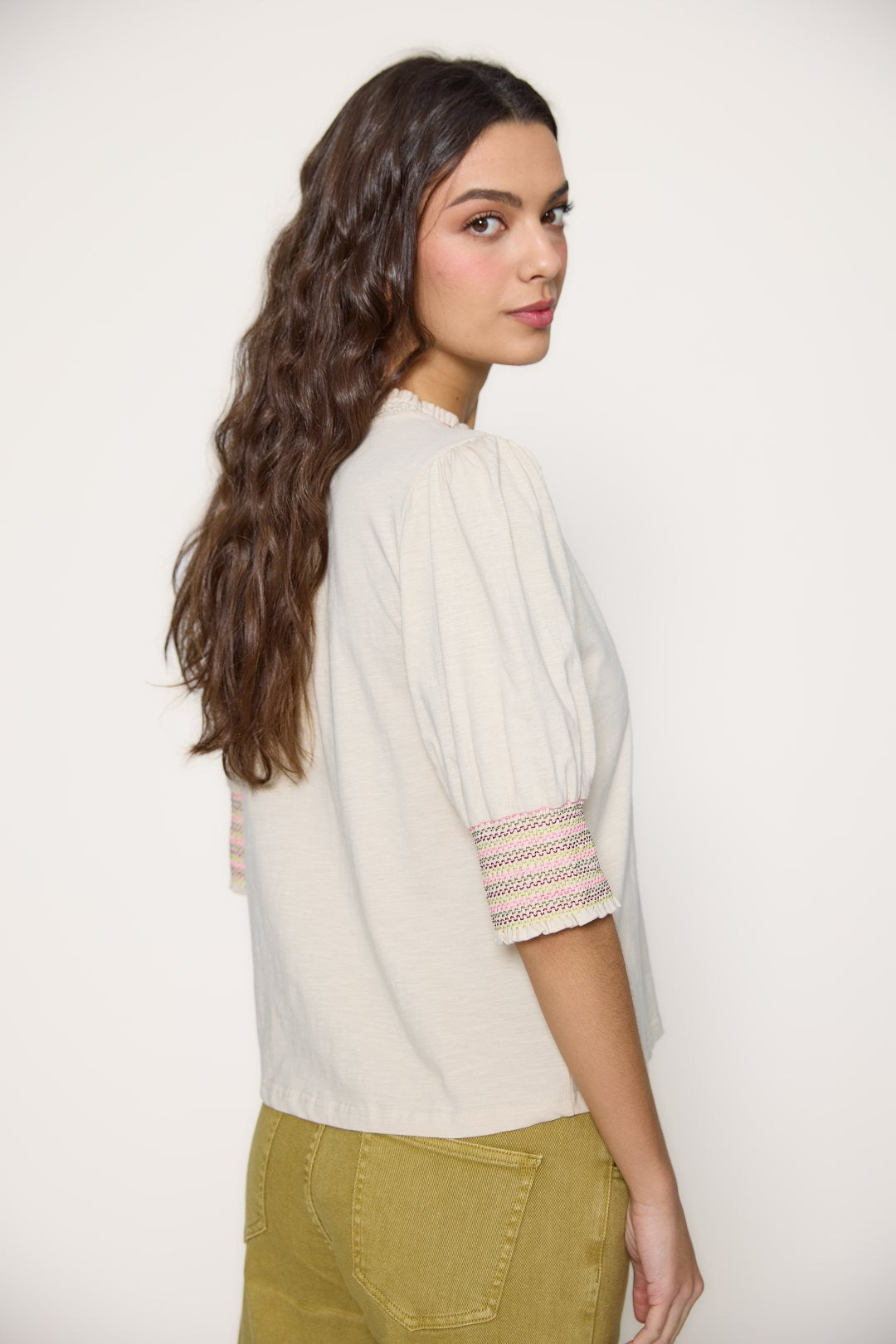 Embroidered trim t-shirt