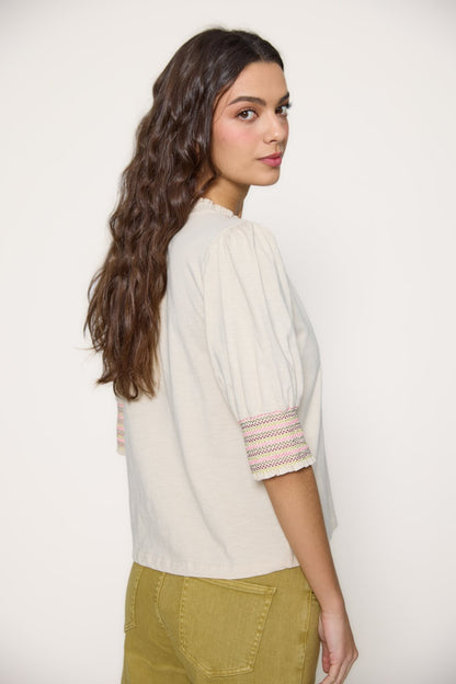 Embroidered trim t-shirt