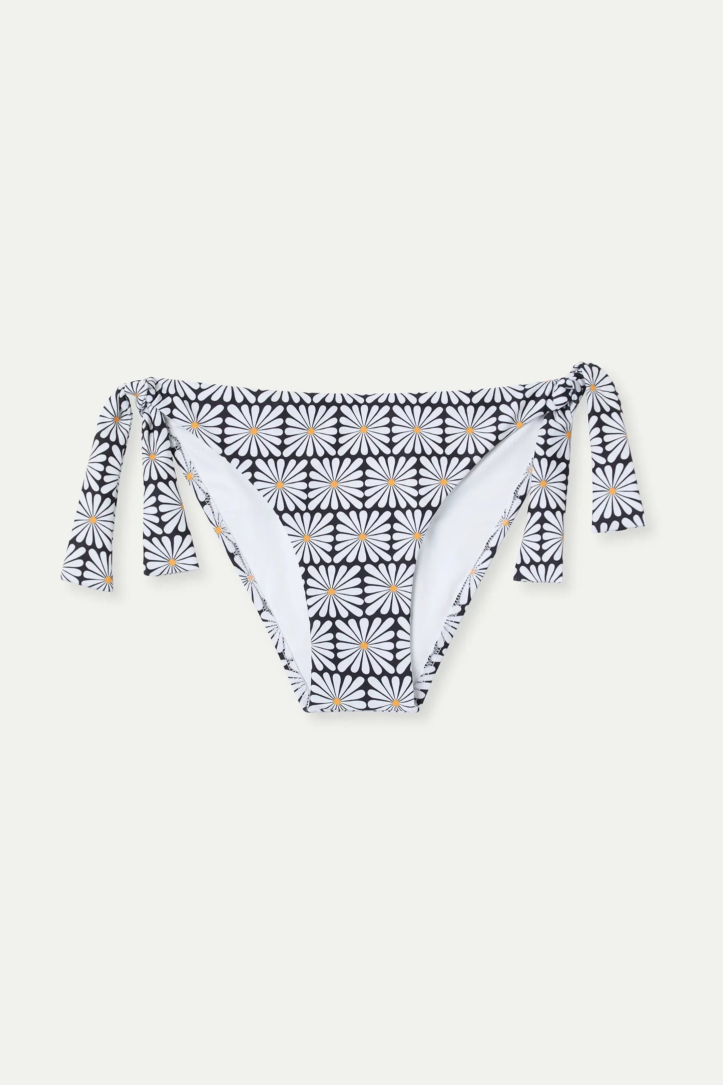 Black Olive Flower Print Tie Bikini Bottom