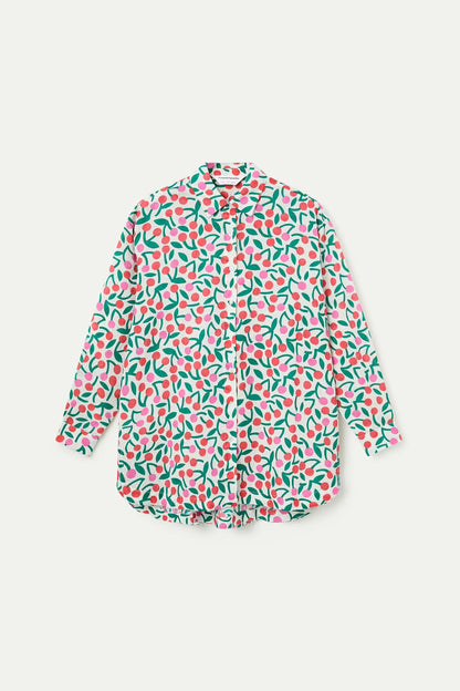 Burgundy print shirt