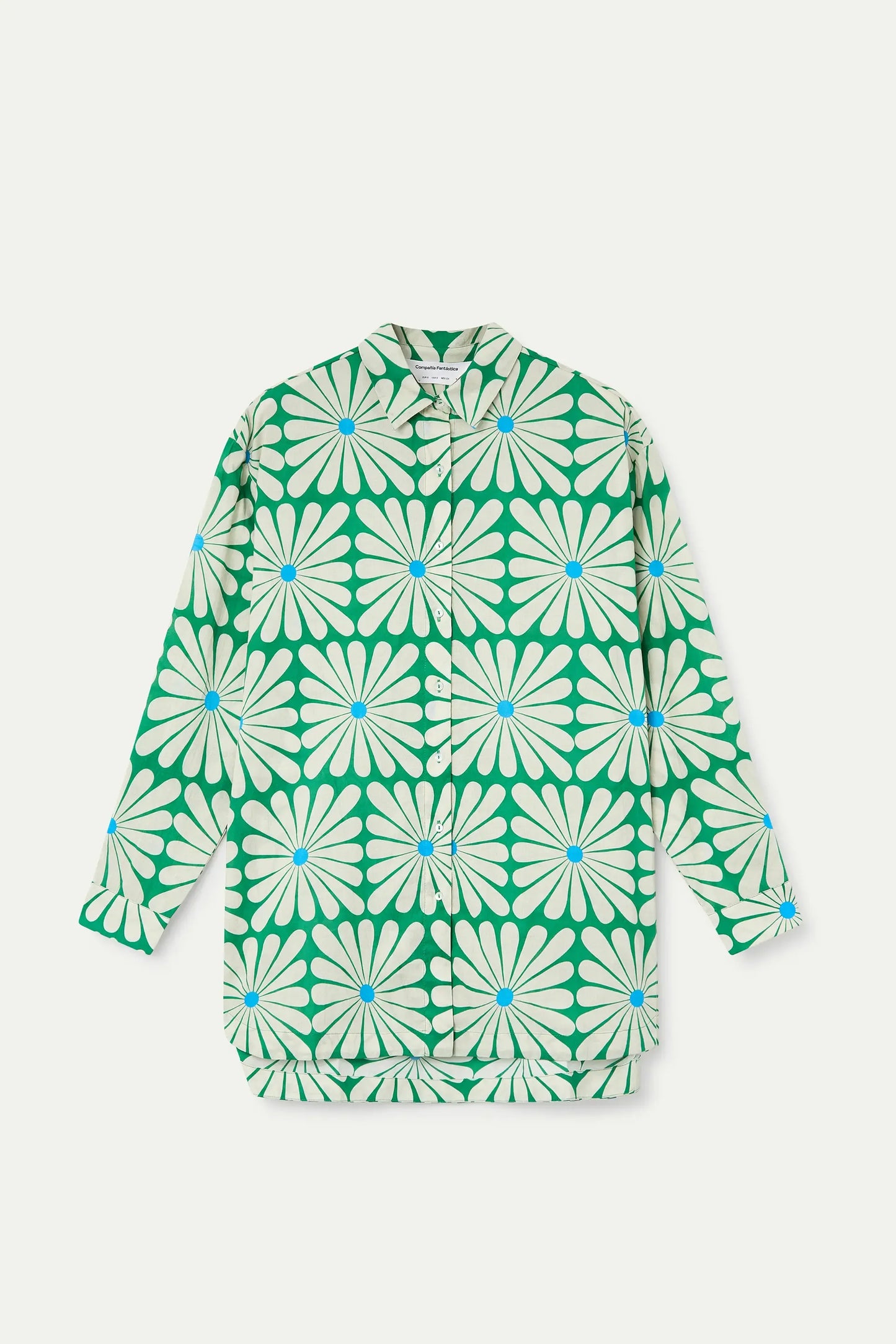 Olive Flower Green Print shirt