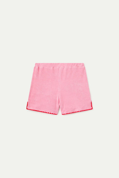 pink beach shorts