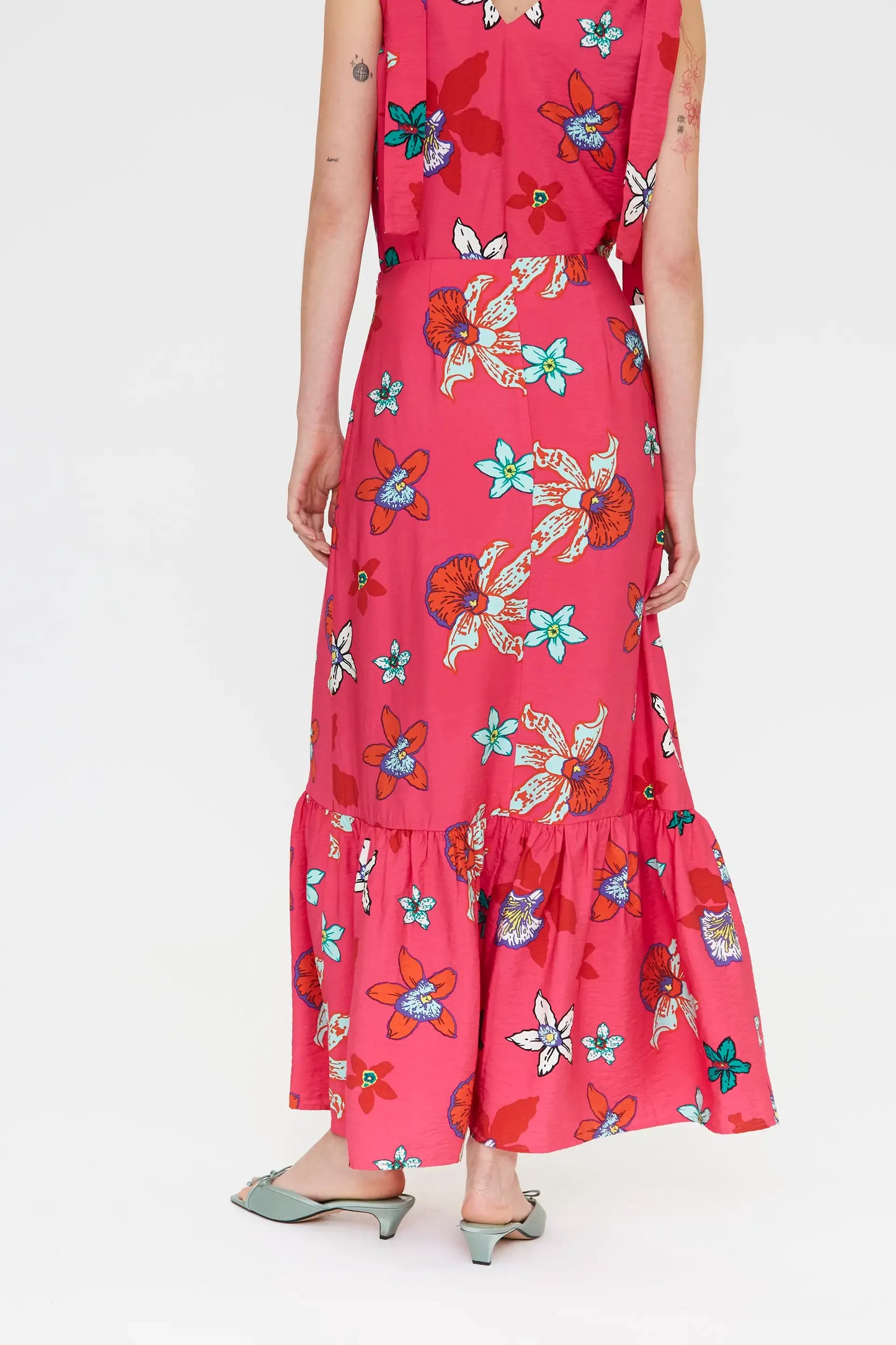 Vanda print maxi skirt