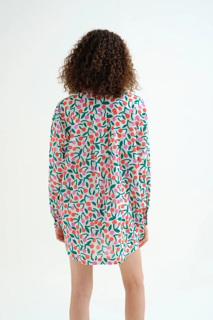 Burgundy print shirt
