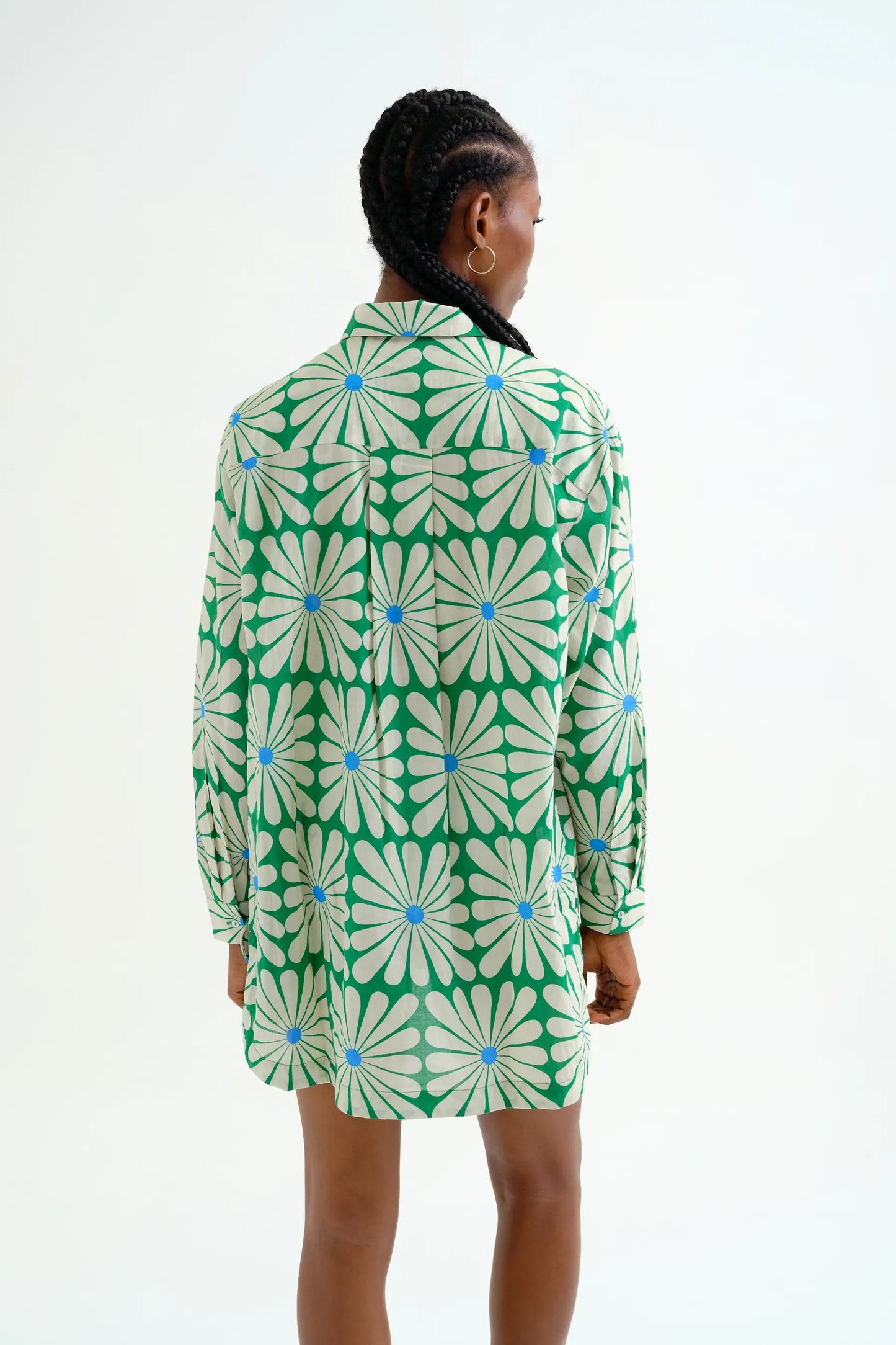 Olive Flower Green Print shirt