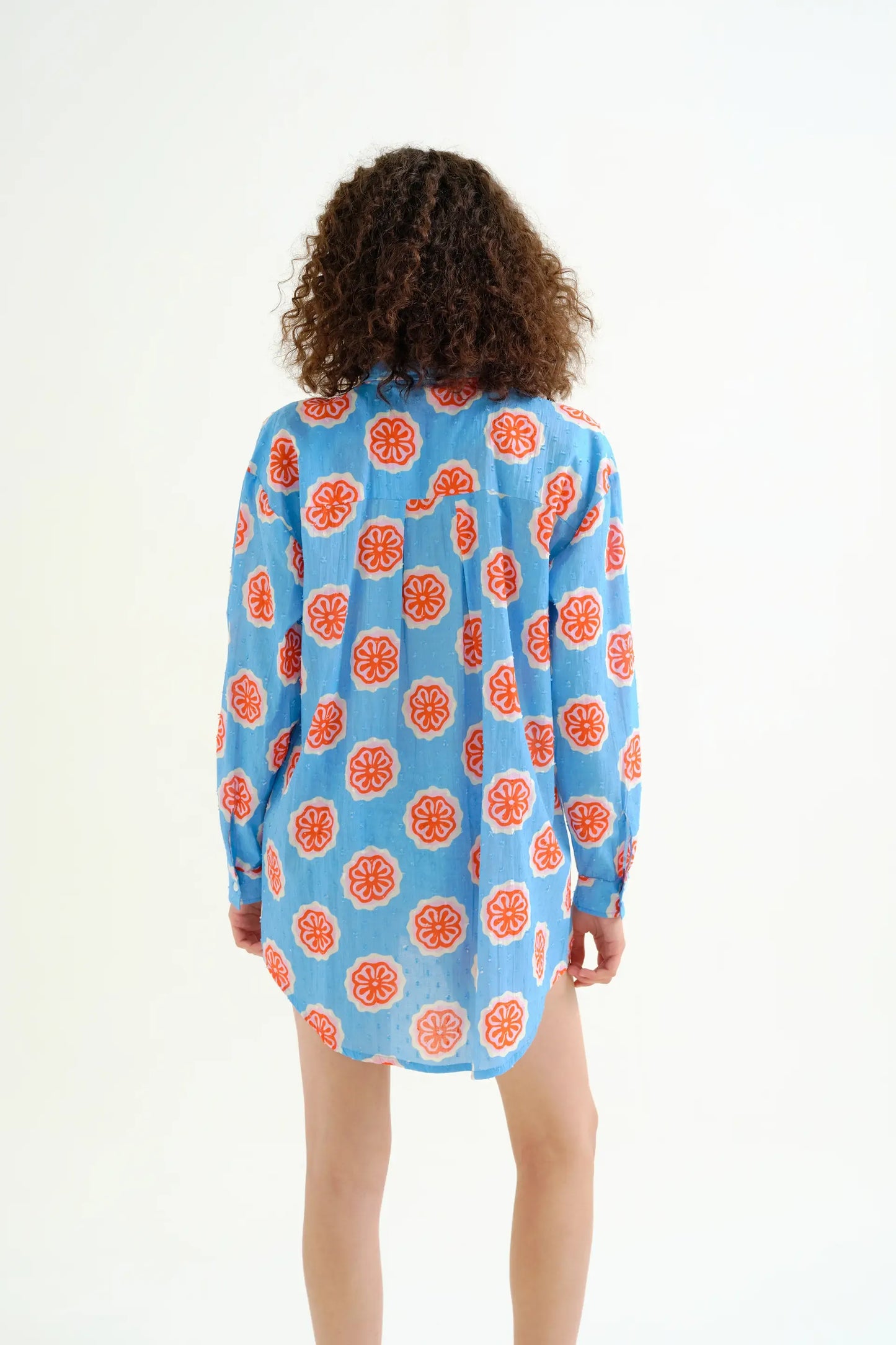 Red bloom flowers print shirt