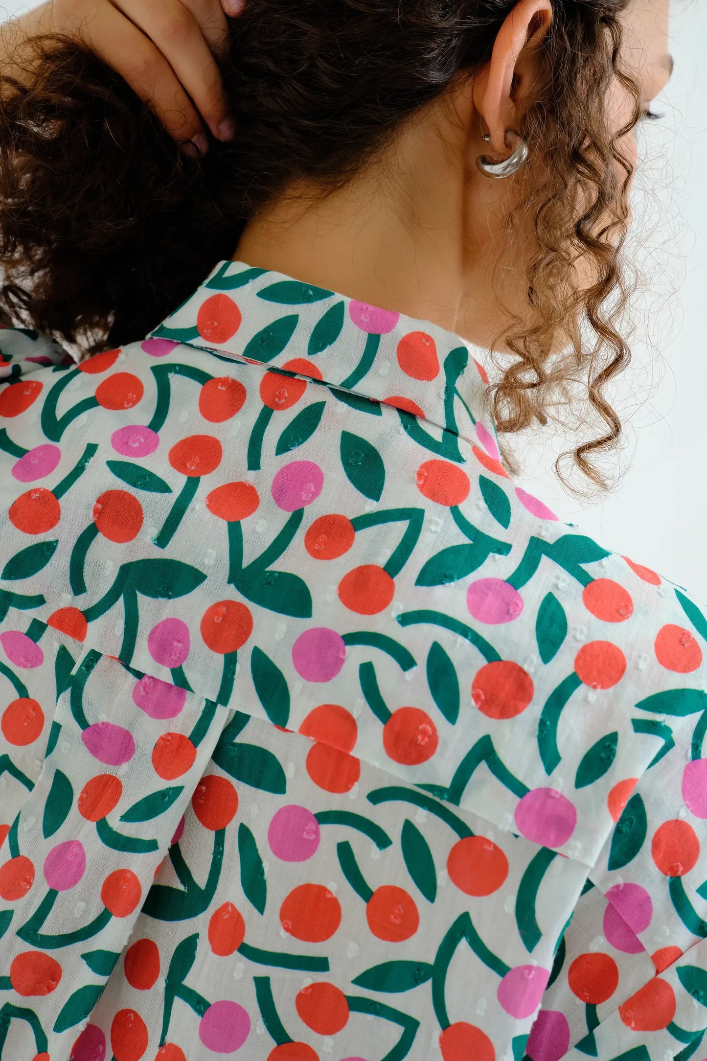 Burgundy print shirt