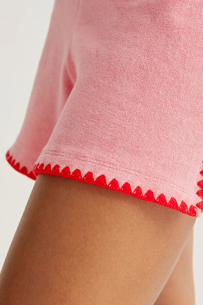 pink beach shorts