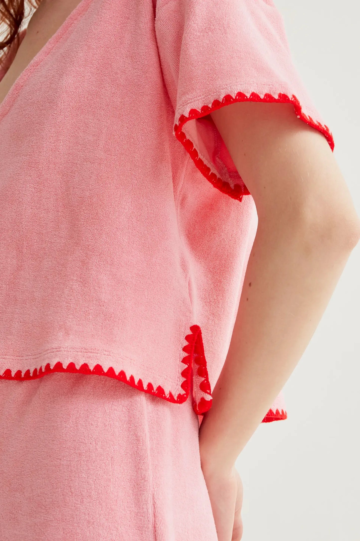 100% cotton beach top with pink
