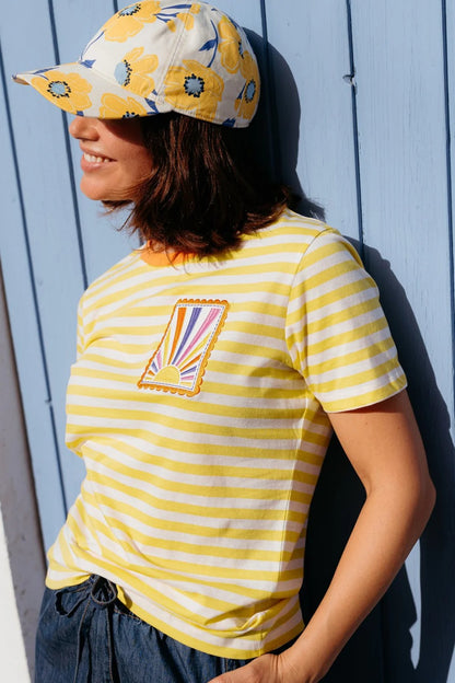 Maggie T-Shirt - Yellow/Off White, Rainbow Sunshine