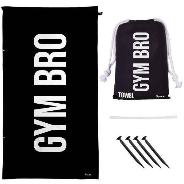 BEACH TOWEL "GYM BRO" BLACK WHITE