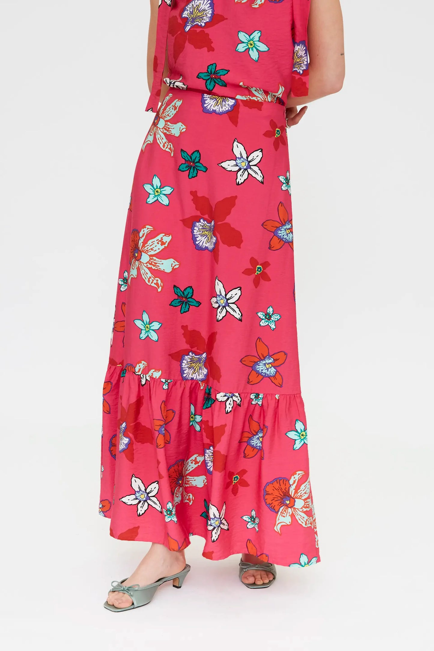 Vanda print maxi skirt