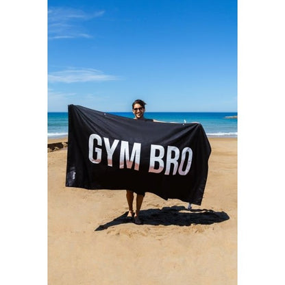 BEACH TOWEL "GYM BRO" BLACK WHITE