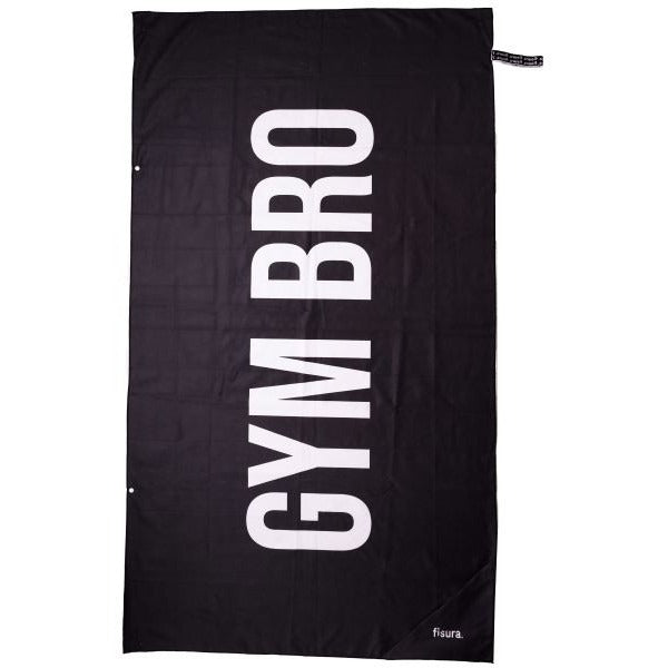 BEACH TOWEL "GYM BRO" BLACK WHITE