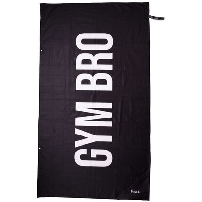 BEACH TOWEL "GYM BRO" BLACK WHITE