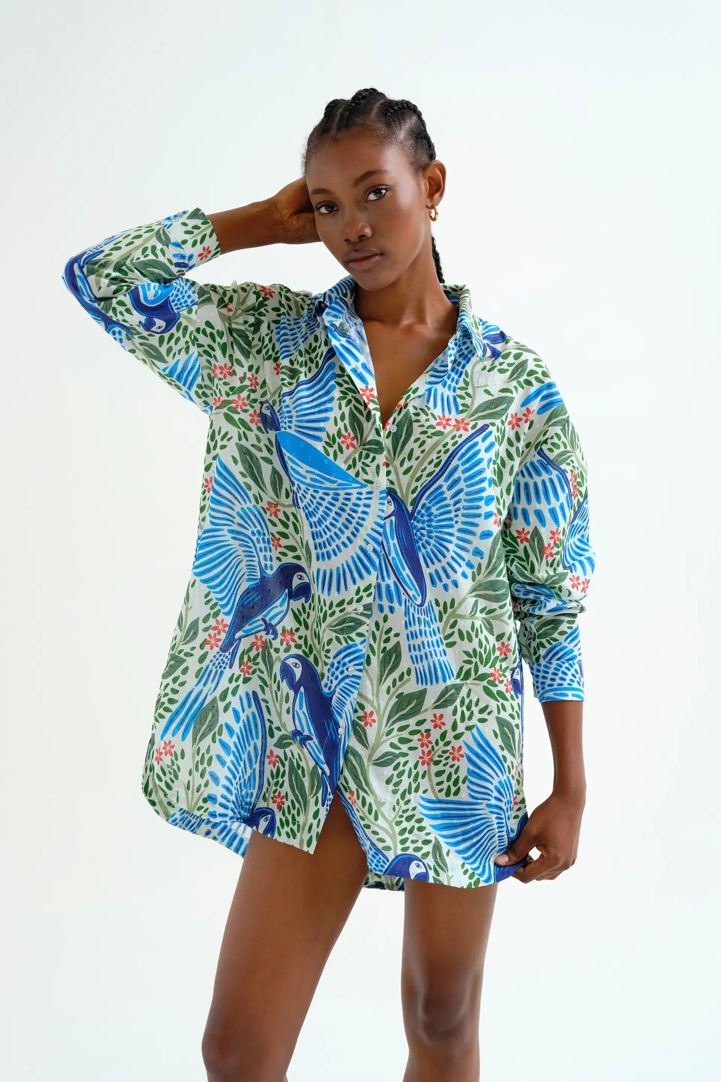 Parrot print shirt