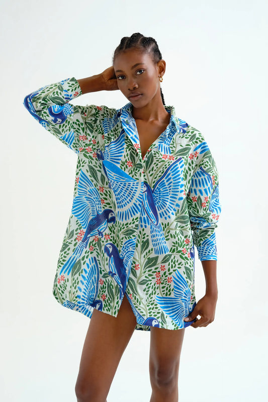 Parrot print shirt