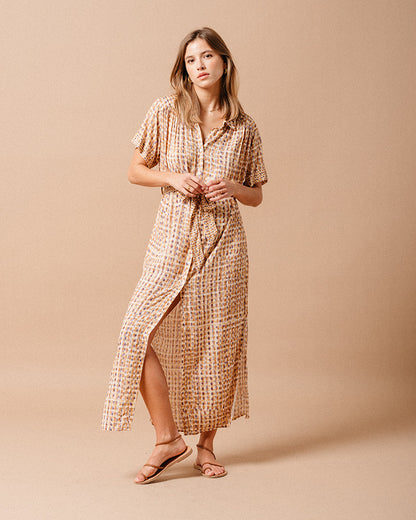 LONG DRESS OCRE MAUVE