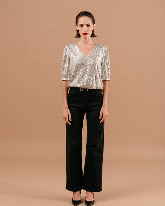 WOVEN TOP LLOYD ECRU